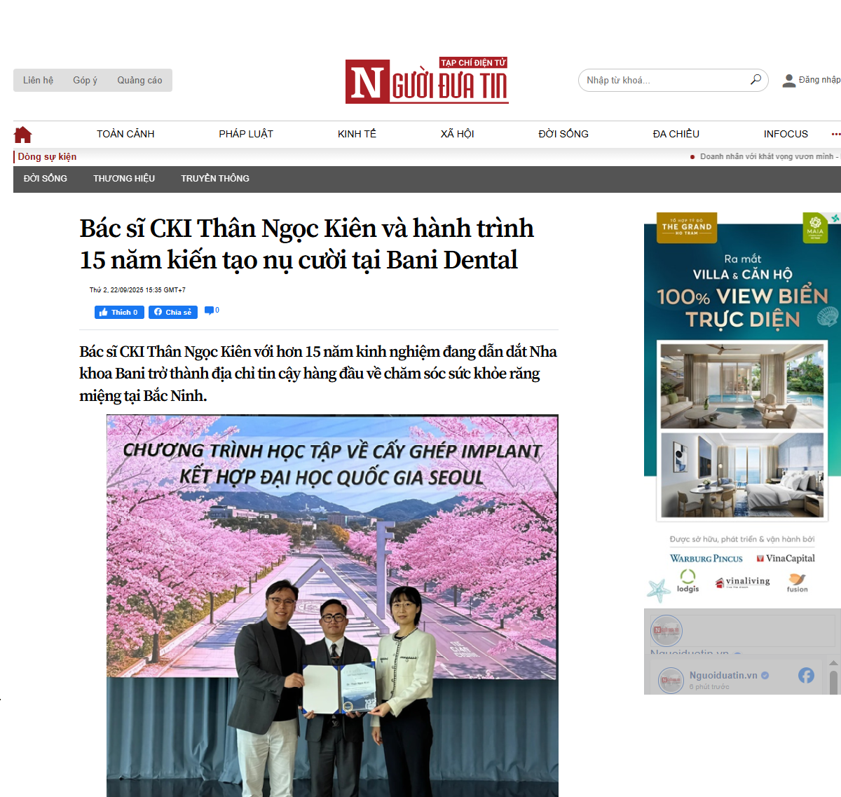 Bác sĩ CKI Thân Ngọc Kiên và hành trình 15 năm kiến tạo nụ cười tại Bani Dental